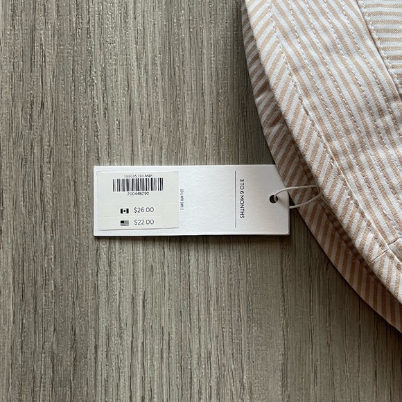 NWT Janie and Jack Gingham Bucket Hat & NWT Striped Palm Bucket Hat White 3-6M - Picture 13 of 14